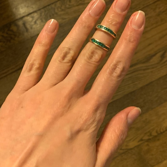 FINAL REDUCTION ‼️ Stunning 💚 Estate Emerald 14K Gold Insert Ring Guard 1.5 ct - Picture 7 of 14